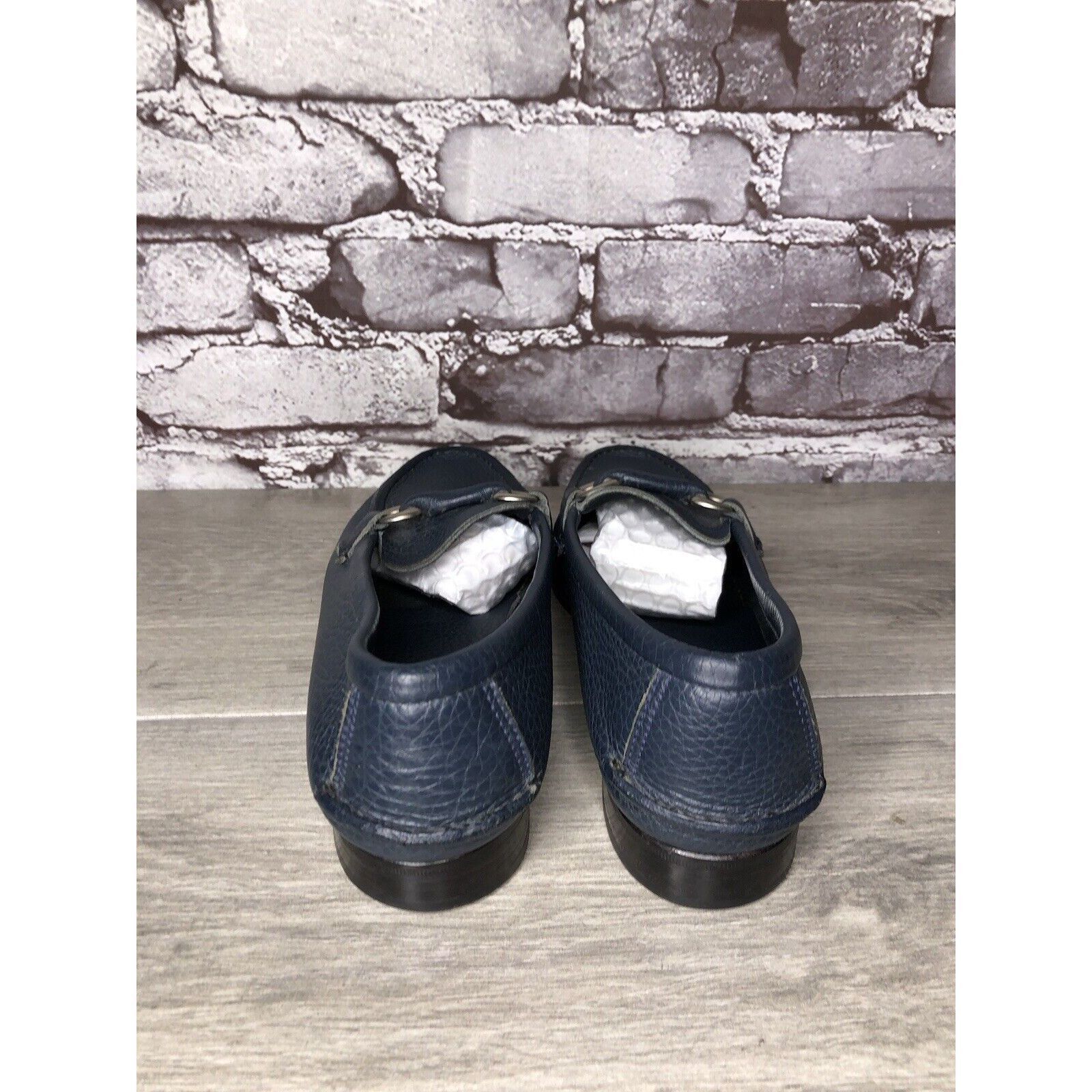 Guidi Guido Navy Blue Leather Slip On Horsebit Loafers Flats Shoes Size US 9 / IT 39 - 4 Thumbnail