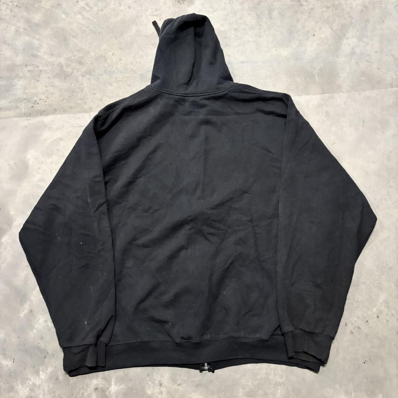 Japanese Brand × Vintage Crazy Vintage Y2K/2000s Black Blank Russell Style Essential Zip Up Hoodie! Size US XXL / EU 58 / 5 - 7 Thumbnail