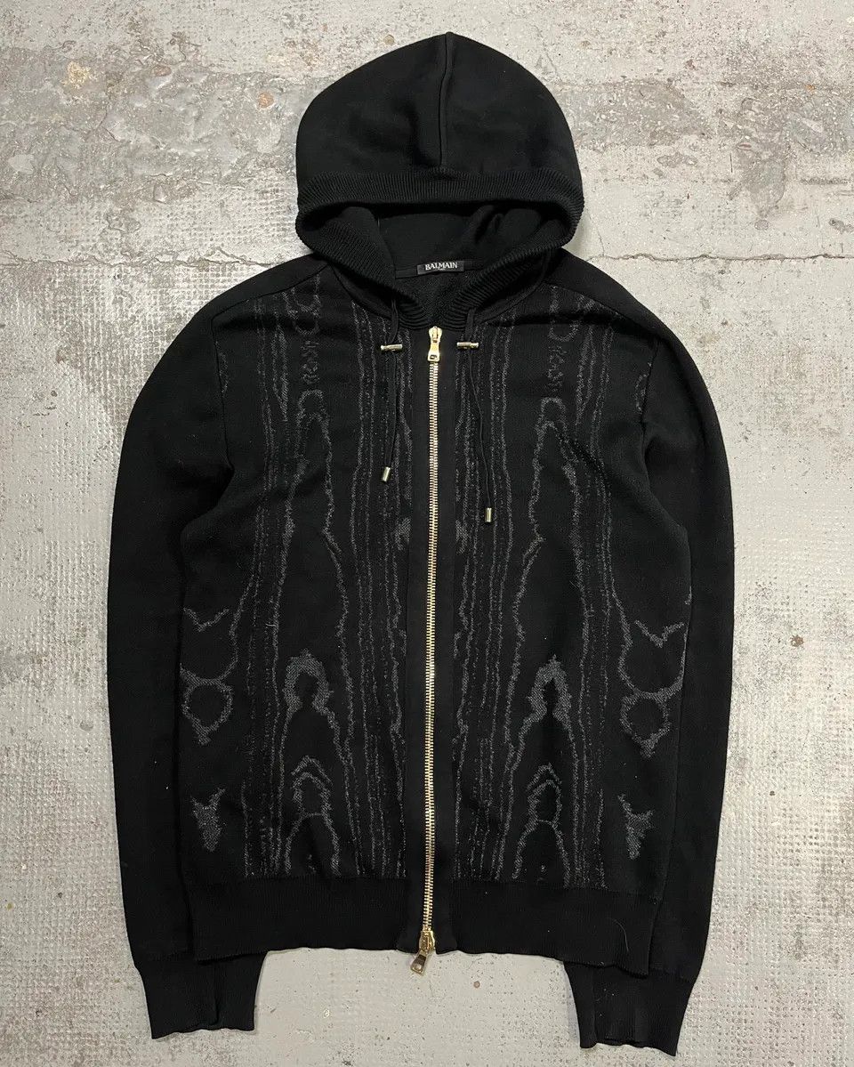 Balmain SS2017 Balmain Metallic Zip-Up Black Marble Effect Hoodie Size US L / EU 52-54 / 3 - 4 Thumbnail