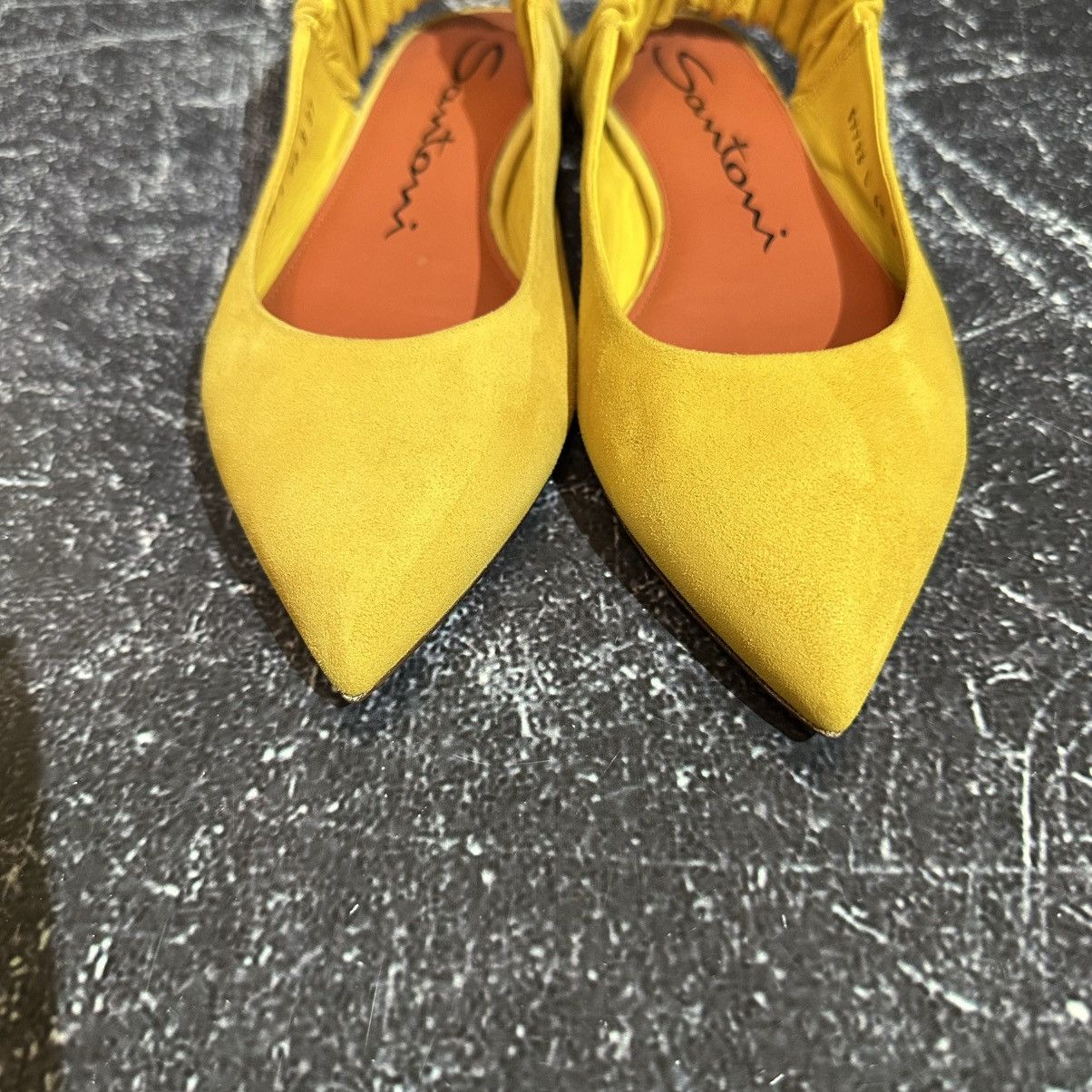 Santoni SANTONI - Women’s Yellow Ballet Suede Flats Size 37 Size US 7 / IT 37 - 6 Thumbnail