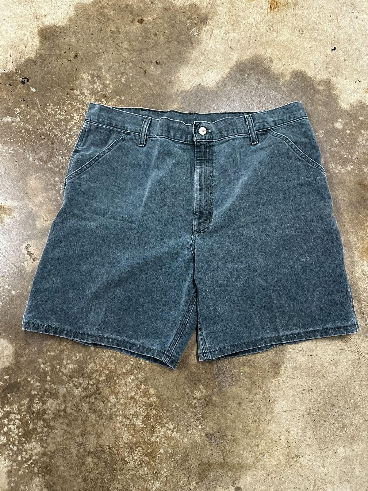 image of 90’S Carhartt Teal Carpenter Shorts in Green, Men's (Size 36)