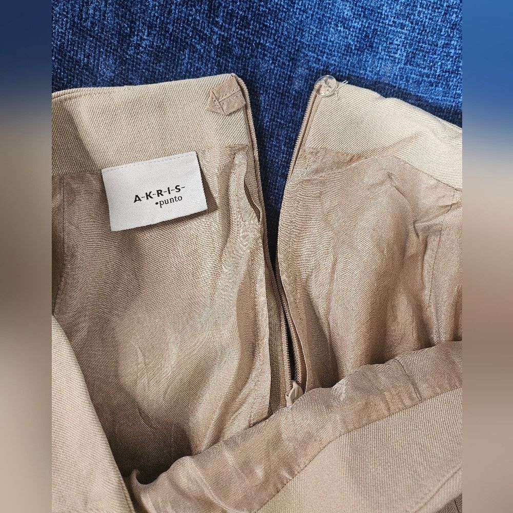 Akris Akris Punto Khaki Canvas Knee Length Pencil Skirt 6 Size 28" / US 6 / IT 42 - 6 Thumbnail
