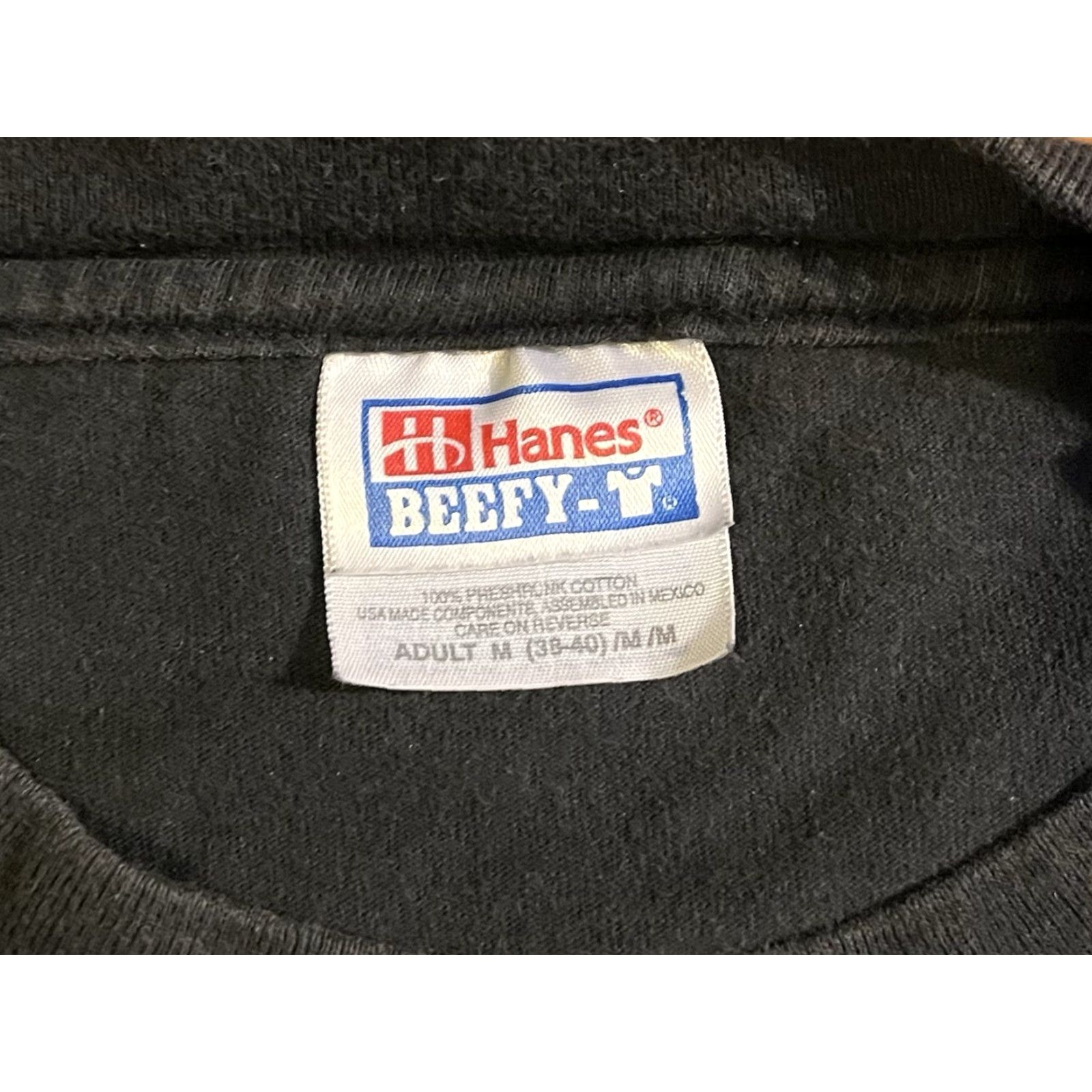 Hanes VINTAGE Heathcote School 2000 Shirt Men’s Medium Black Logo 90s Hanes T-Shirt Mens Regular Short Sleeve Crew Neck Carded Cotton Jersey graphic print Size US M / EU 48-50 / 2 - 4 Thumbnail
