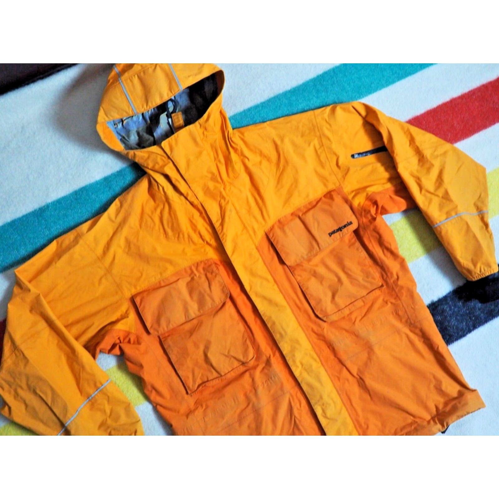 Patagonia PATAGONIA Hooded Shell Jacket Gorp Mens S Orange Two-Tone Logo 2006 Lotus Design Windbreaker Streetwear Size US S / EU 44-46 / 1 - 3 Thumbnail