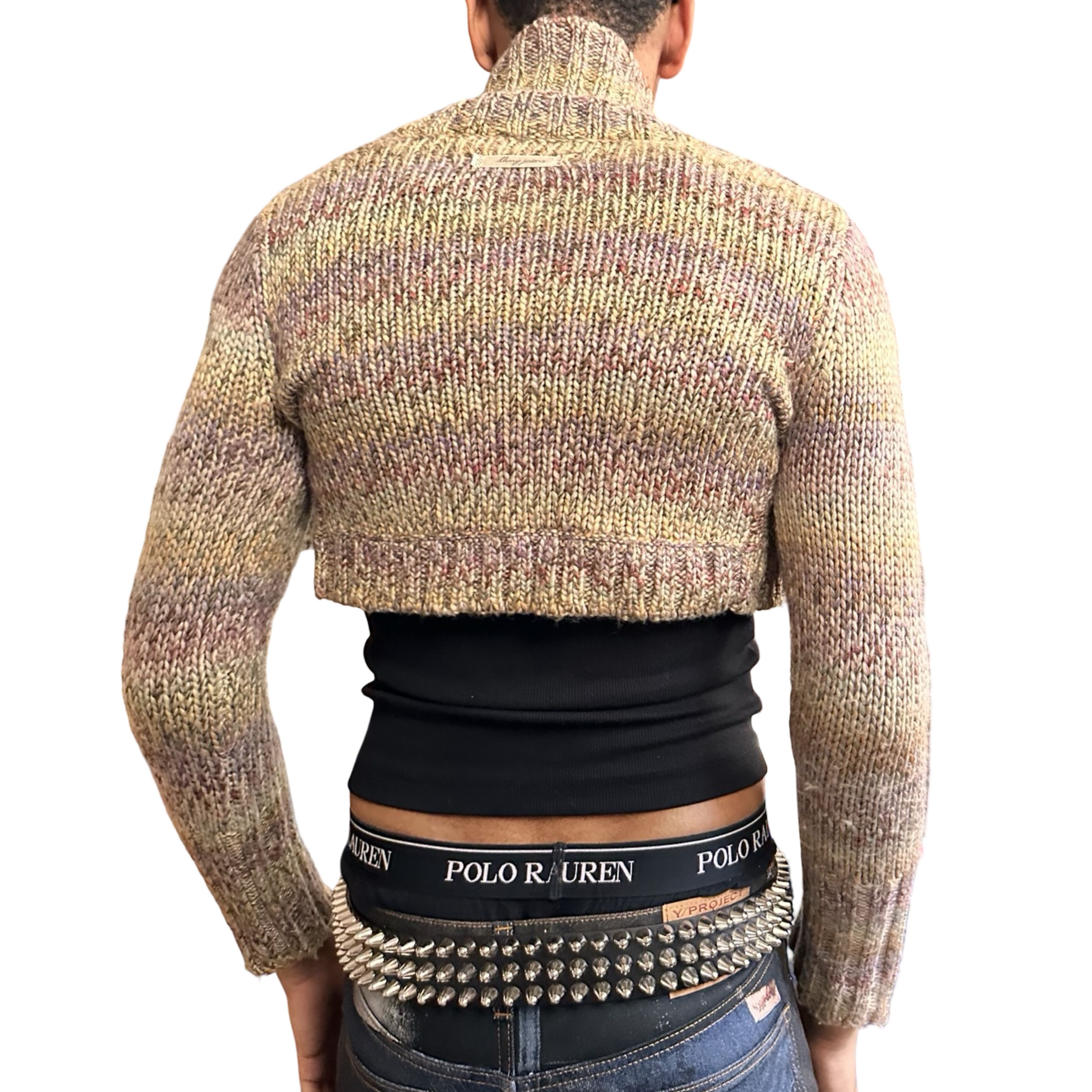 DKNY Vintage Tan Speckle Cable Knit Shrug Sequin Sweater - Medium Size M / US 6-8 / IT 42-44 - 8 Thumbnail