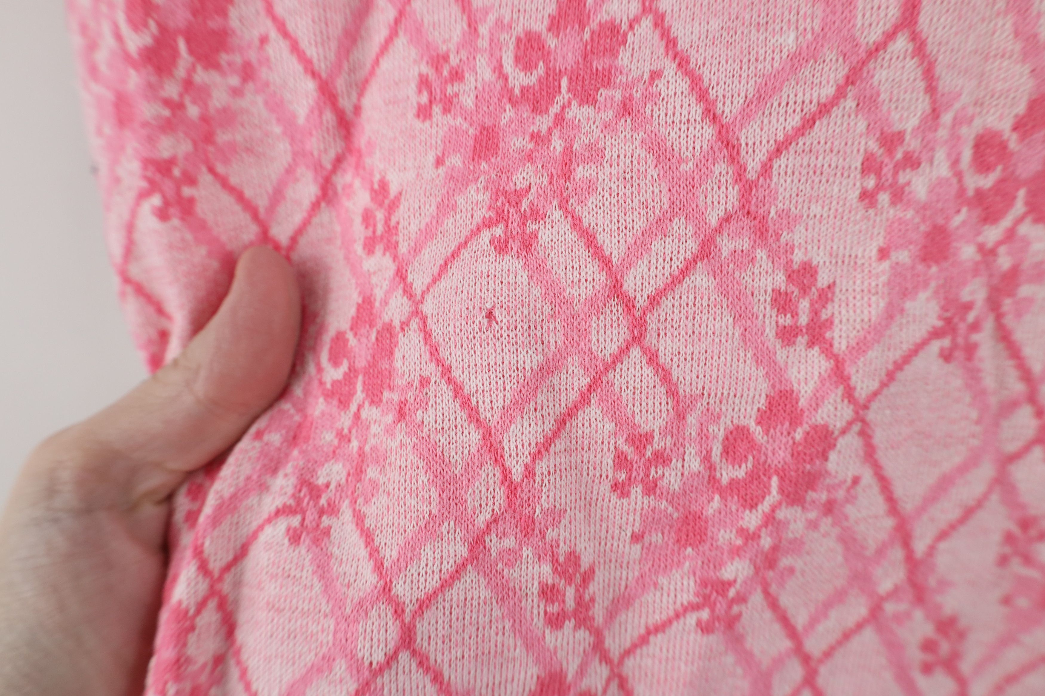Vintage Vintage 70s Streetwear Flower Knit Tank Top T-Shirt Pink USA Size M / US 6-8 / IT 42-44 - 8 Thumbnail
