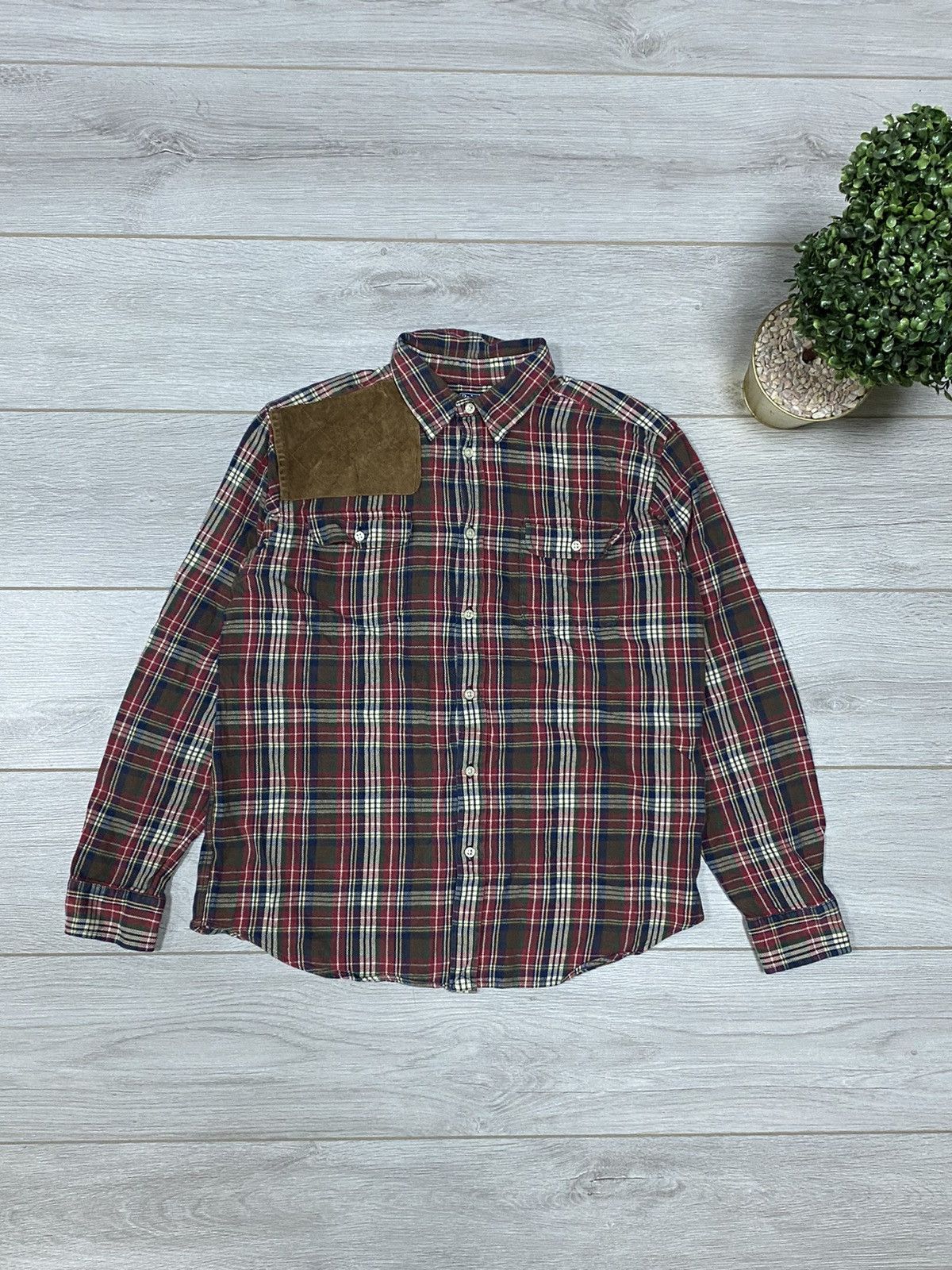 Polo Ralph Lauren POLO Ralph Lauren vintage check leather shirt buttons Size US M / EU 48-50 / 2 - 1 Thumbnail
