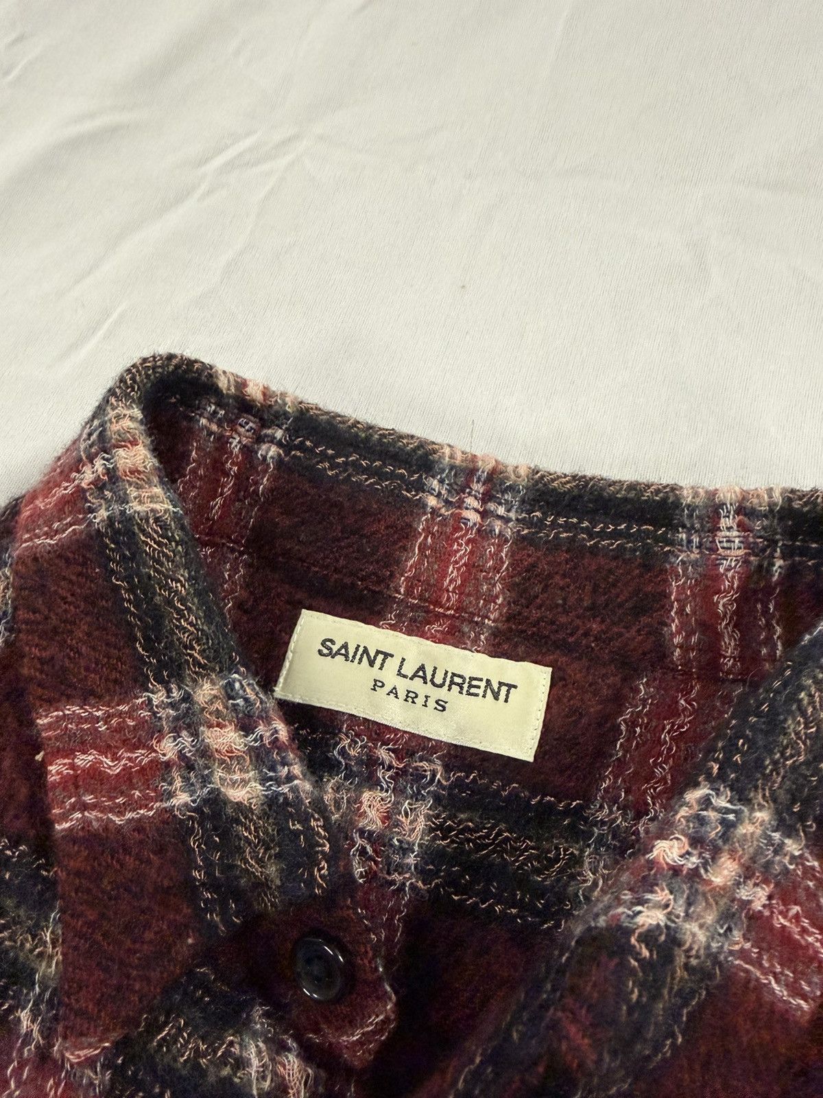 Saint Laurent Paris Saint Laurent Paris 2018 Gauze Wool Flannel Shirt Red Size L Size US L / EU 52-54 / 3 - 5 Thumbnail