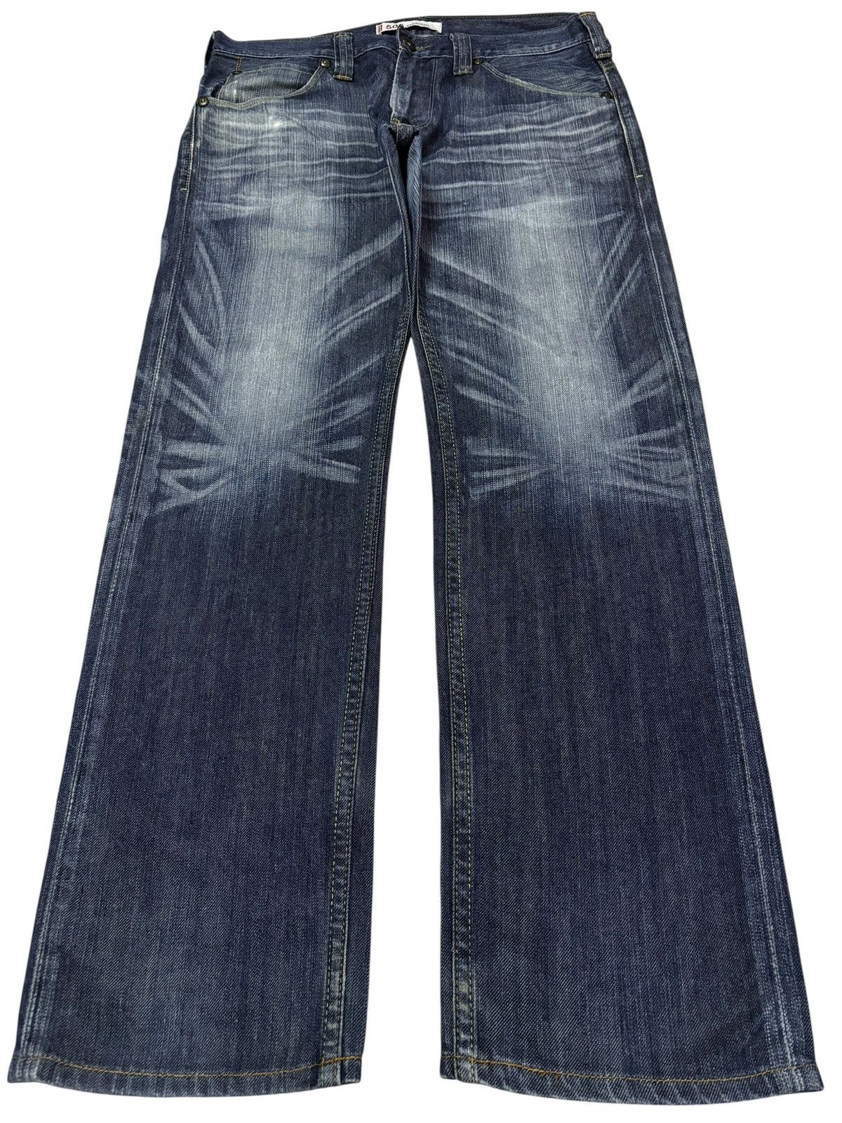 Levi's Vtg 90s Levis 504 Faded Distressed Jeans Size US 33 - 1 Thumbnail