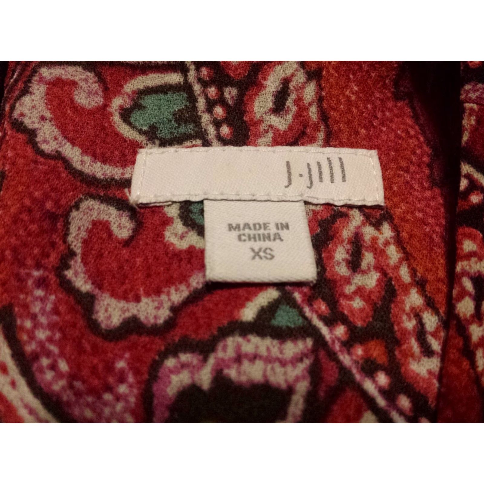 J. Jill J. Jill Shirt Womens XS Long Sleeve Multicolor Paisley Round Neck Polyester Size XS / US 0-2 / IT 36-38 - 5 Thumbnail