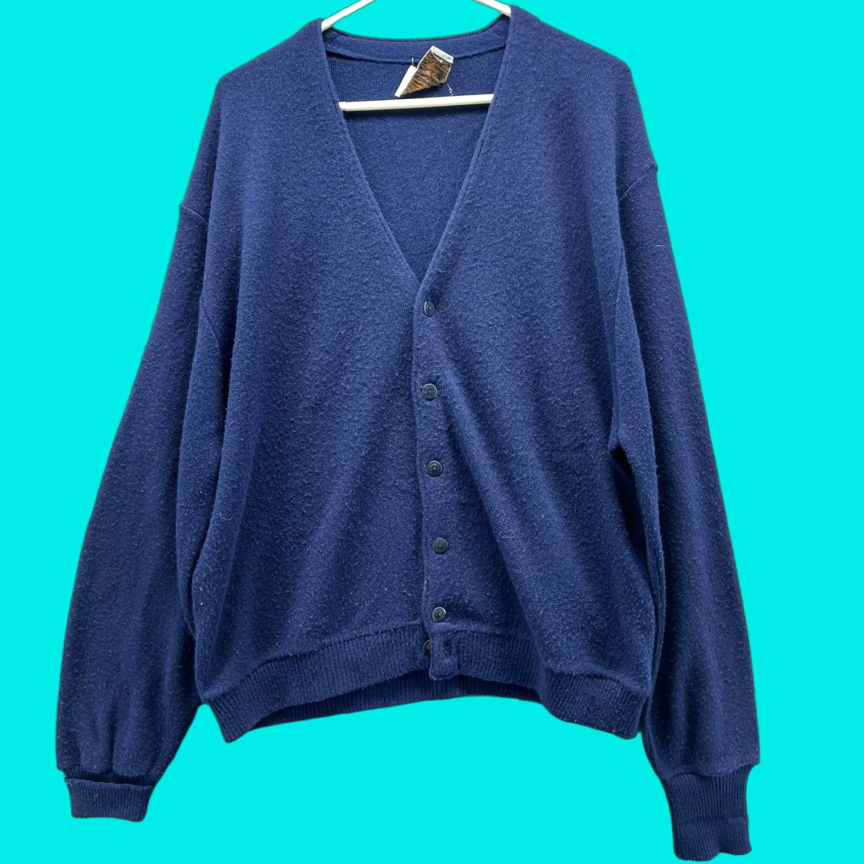 Vintage VINTAGE Arnold Palmer Robert Bruce Cardigan Mens XL Blue Acrylic 60s Sweater Size US XL / EU 56 / 4 - 1 Thumbnail
