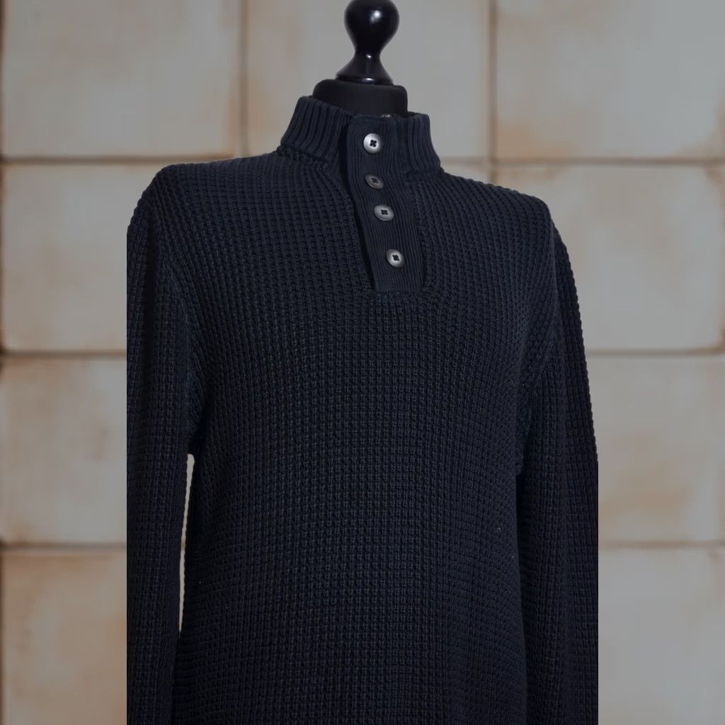 Harley Davidson Harley-Davidson Skull Jumper Mens M Black Biker Sweater 1/4 Zip Heavyweight Pullover Knit Wool Cotton Shirt Womens Mens Boys Girls Size US M / EU 48-50 / 2 - 1 Thumbnail