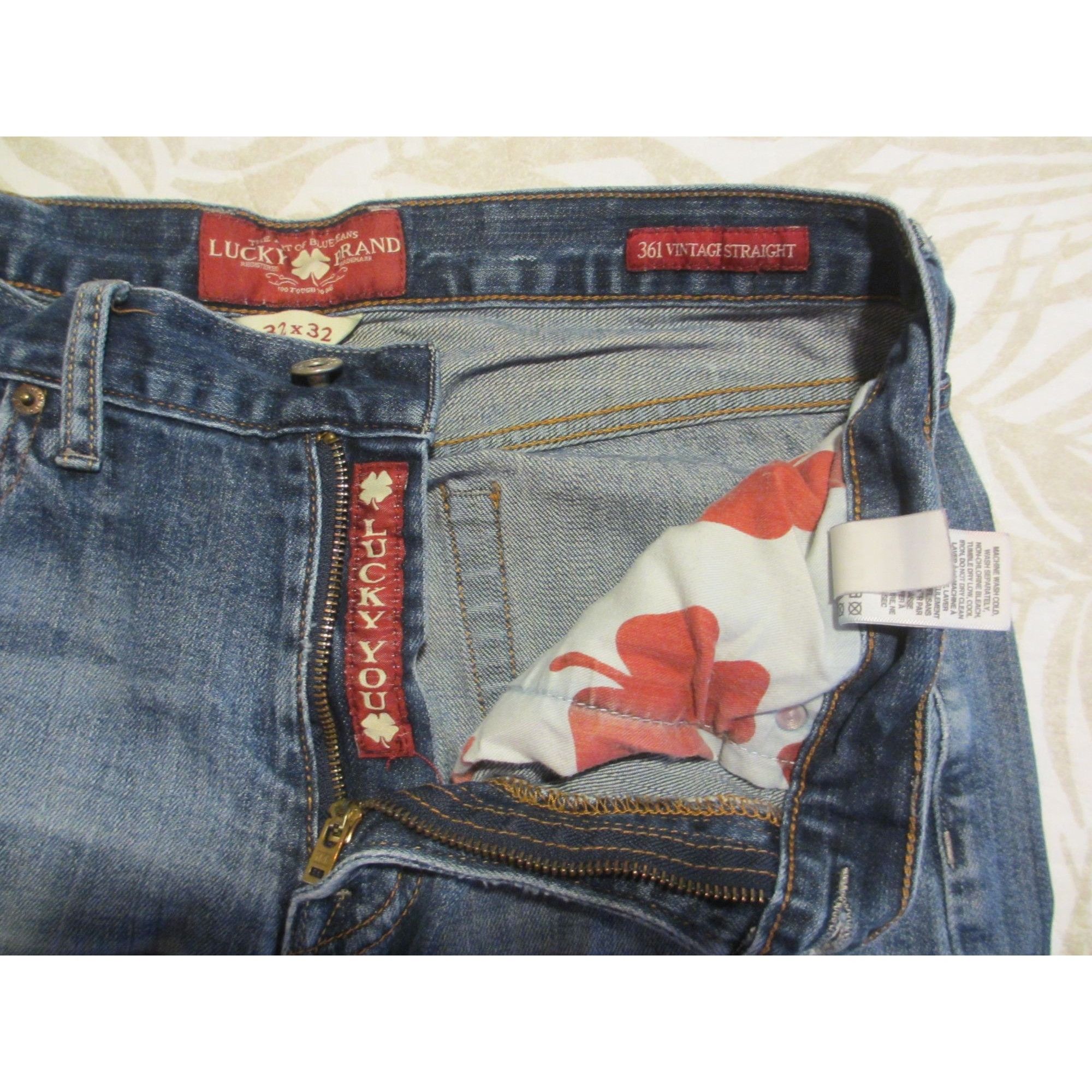 Lucky Brand Lucky Brand Womens 361 Vintage Straight Jeans 32x32 Blue Den Size 32" / US 10 / IT 46 - 9 Thumbnail