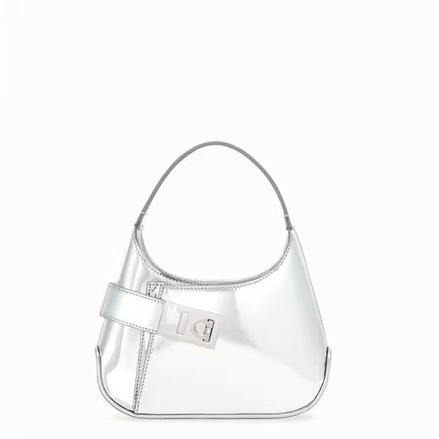 Salvatore Ferragamo o1s1rm0924 Size: OS / Mini Hobo Bag in Silver Size ONE SIZE - 1 Thumbnail