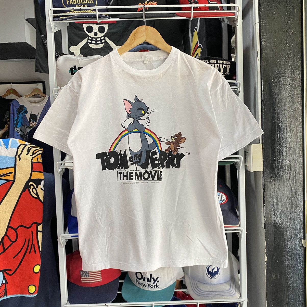 image of Cartoon Network x Vintage 1996 White 'tom And Jerry The Movie' T-Shirt, Men's (Size Medium)