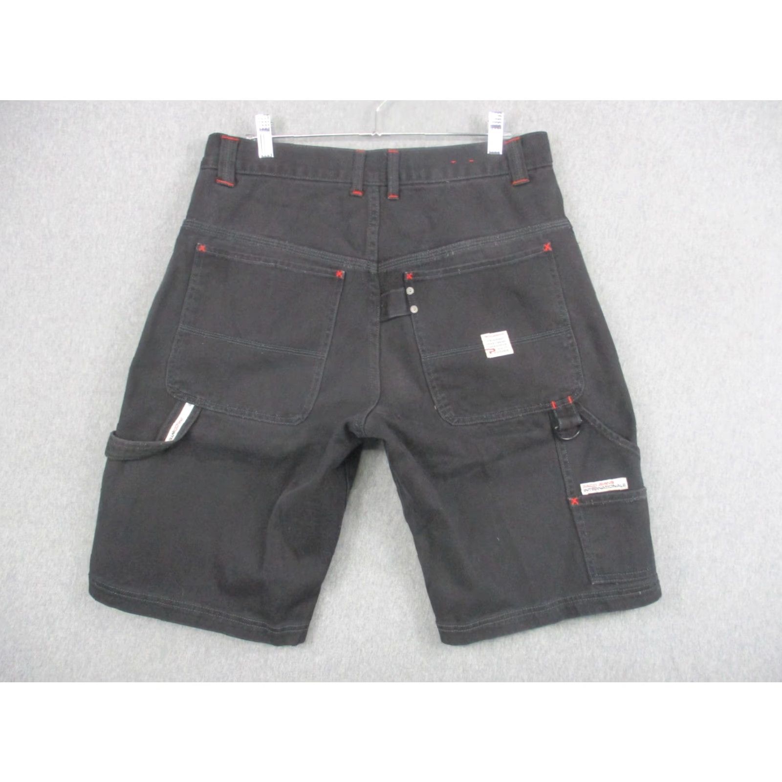 Vintage Paco Jean Company Cargo Shorts Mens 32 Black Denim Utility Pockets Cargo Shorts Mens Black Denim Workwear Relaxed Fit 12in Inseam Size US 32 / EU 48 - 7 Thumbnail