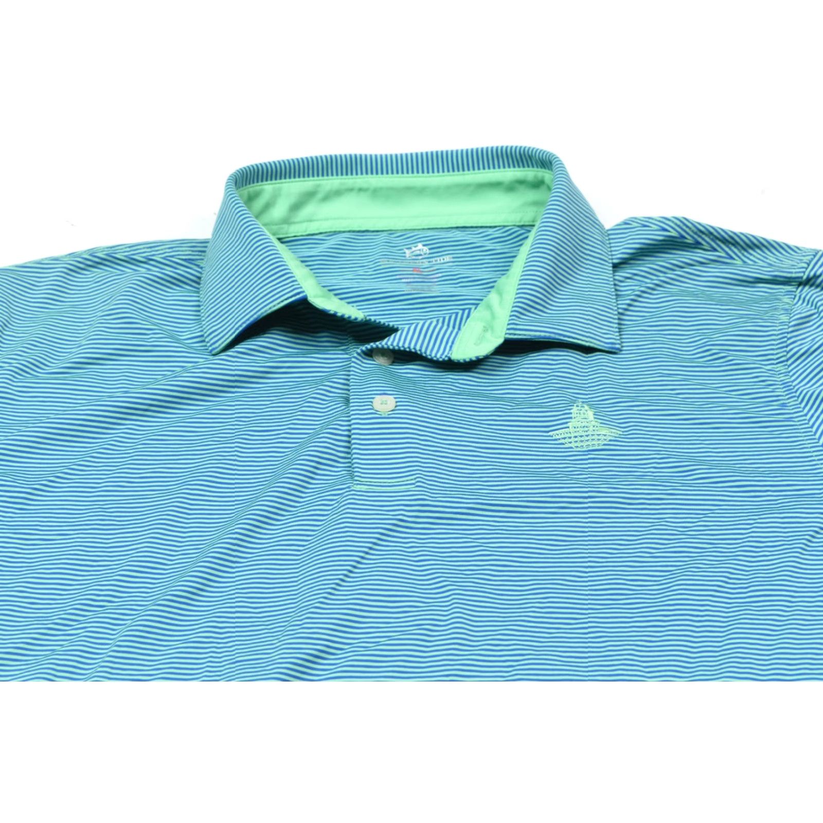 Southern Tide Southern Tide Polo Shirt XL Blue Striped Short Sleeve Stretch Logo Vintage: No Size US XL / EU 56 / 4 - 3 Thumbnail