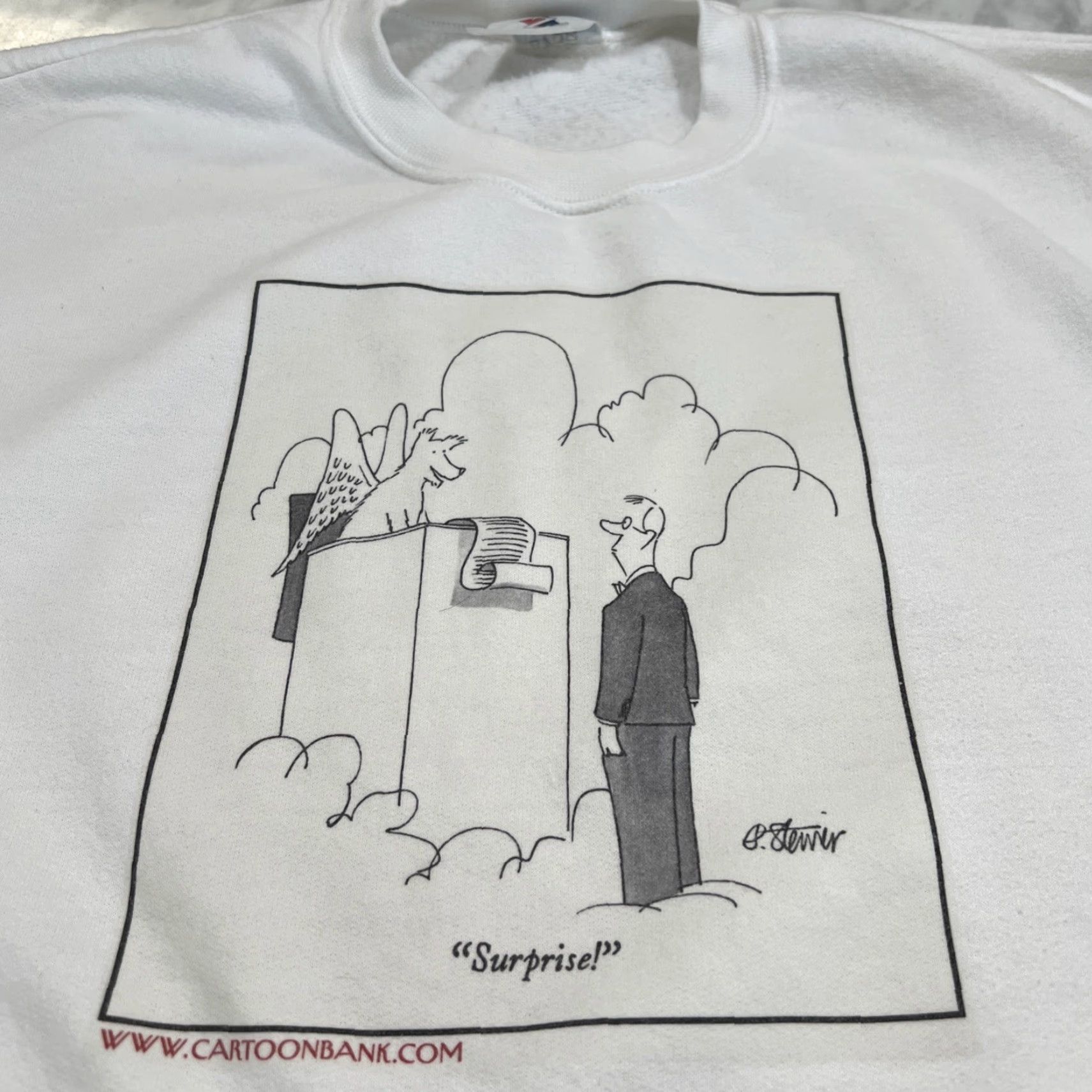 Jerzees VINTAGE Jerzees Sweatshirt Dog God Heaven Gate Graphic Large Crew Neck Long Sleeve White Adult Men L Pullover Cartoonbank Size US L / EU 52-54 / 3 - 3 Thumbnail