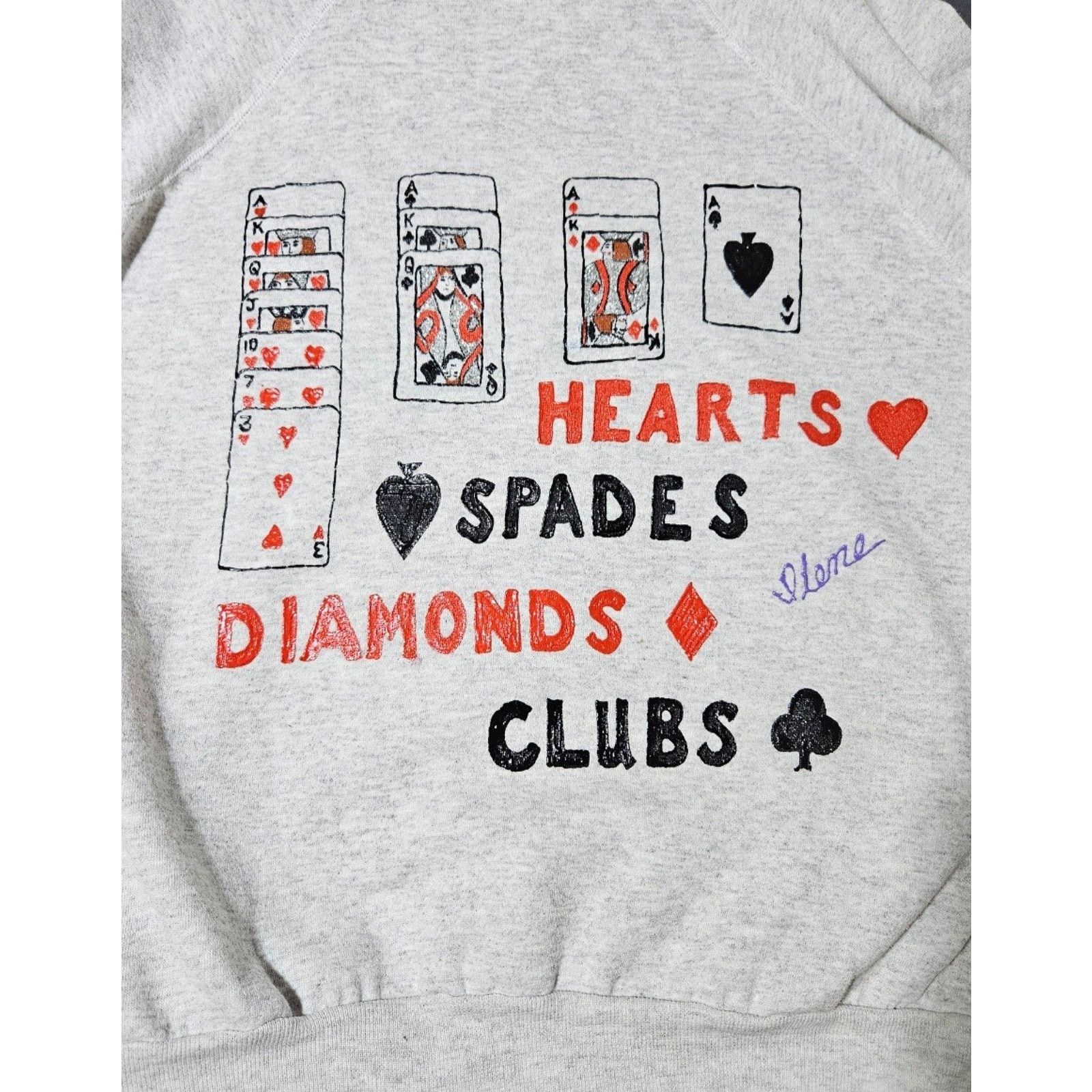 Other VTG J E MORGAN FleecePlaying Cards Suits USA Sweater L/XL Size US L / EU 52-54 / 3 - 2 Thumbnail
