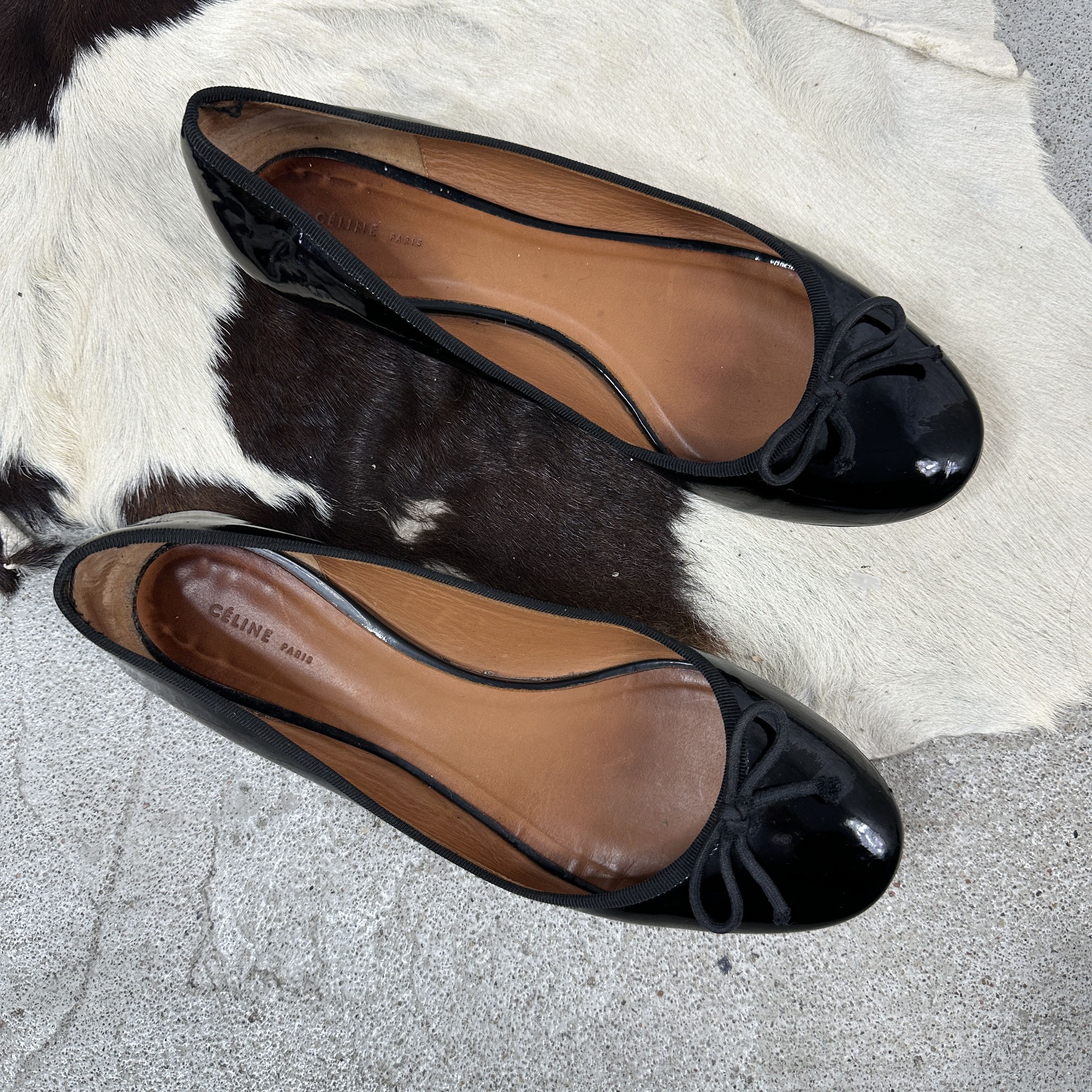 Vintage Vintage Y2K Avant Garde Leather Celine Bows Ballerinas Size US 7 / IT 37 - 3 Thumbnail