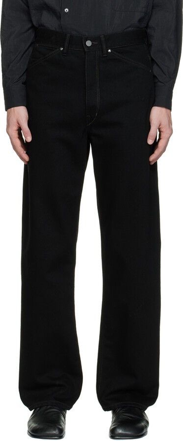 Lemaire Lemaire COTTON BLACK DENIM SEAMLESS STRAIGHT JEANS Size US 29 - 4 Thumbnail