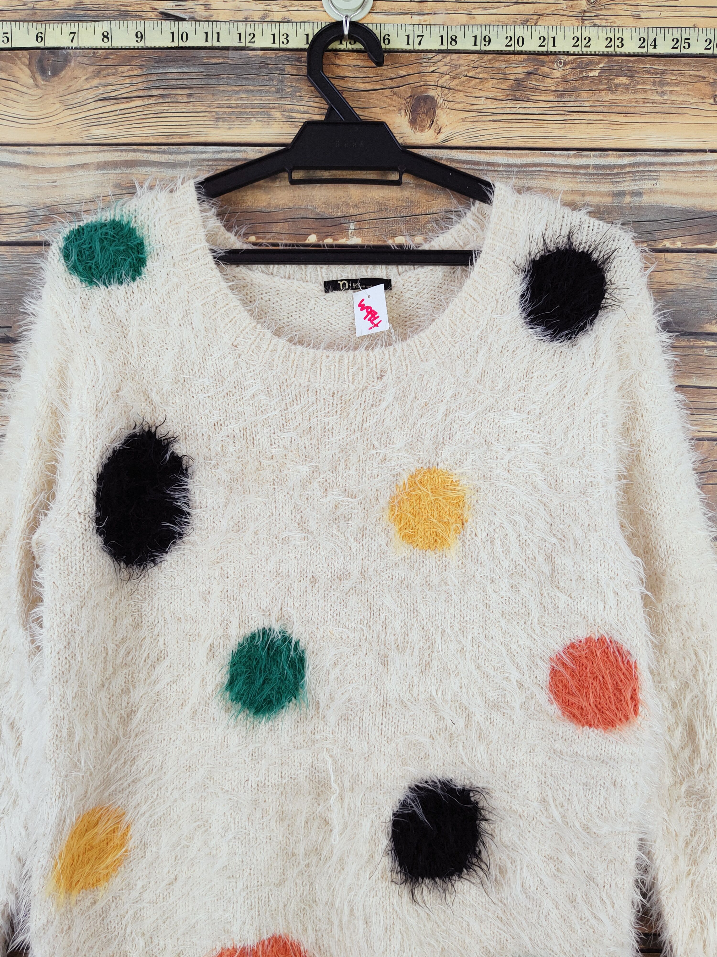 Japanese Brand × Vintage n Beige Shag Shaggy Fur Mohair Knitwear #W974 Size M / US 6-8 / IT 42-44 - 3 Thumbnail