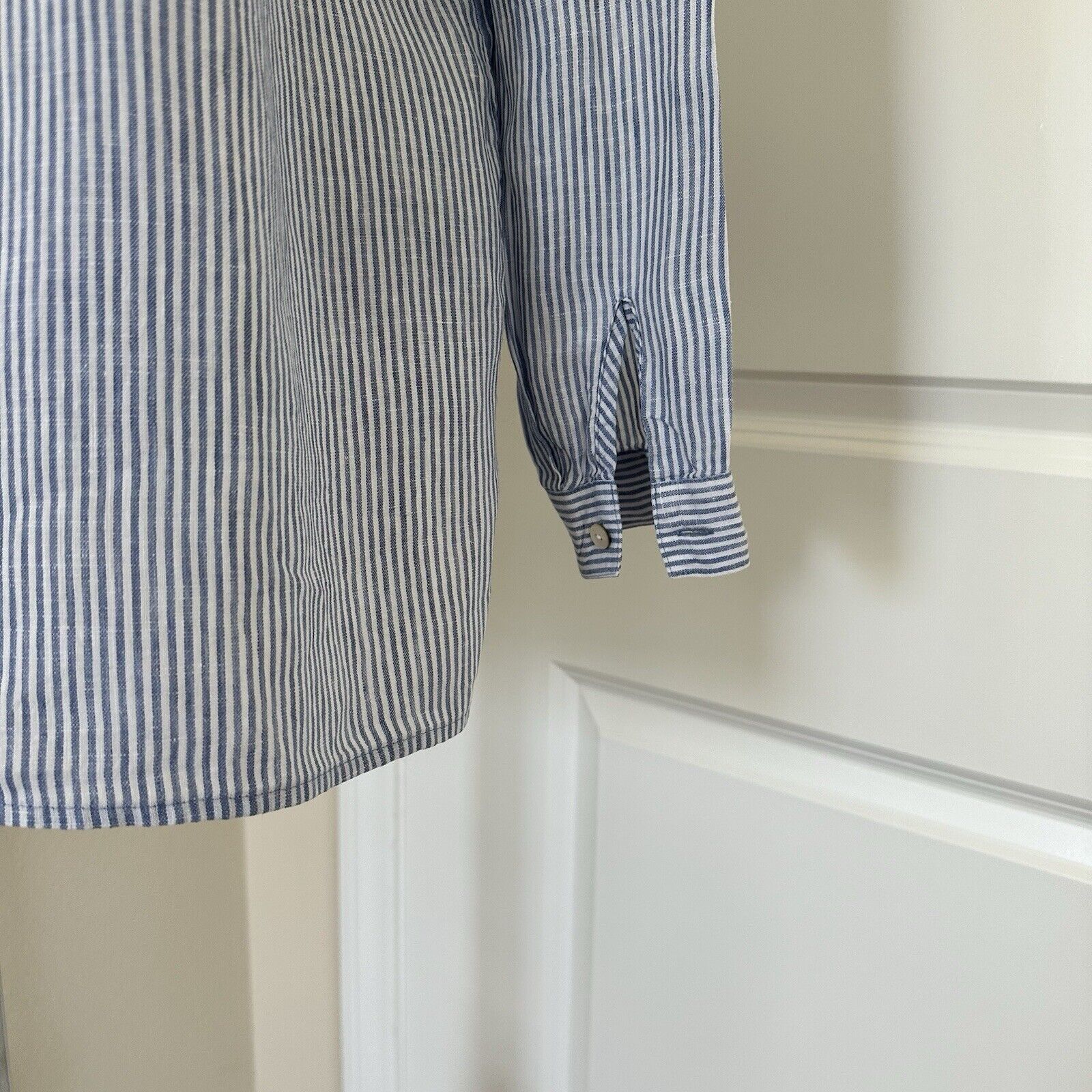 Other J.Jill Love Linen Blue Stripe Shirt Women Size XS 100% Linen Size XS / US 0-2 / IT 36-38 - 6 Thumbnail