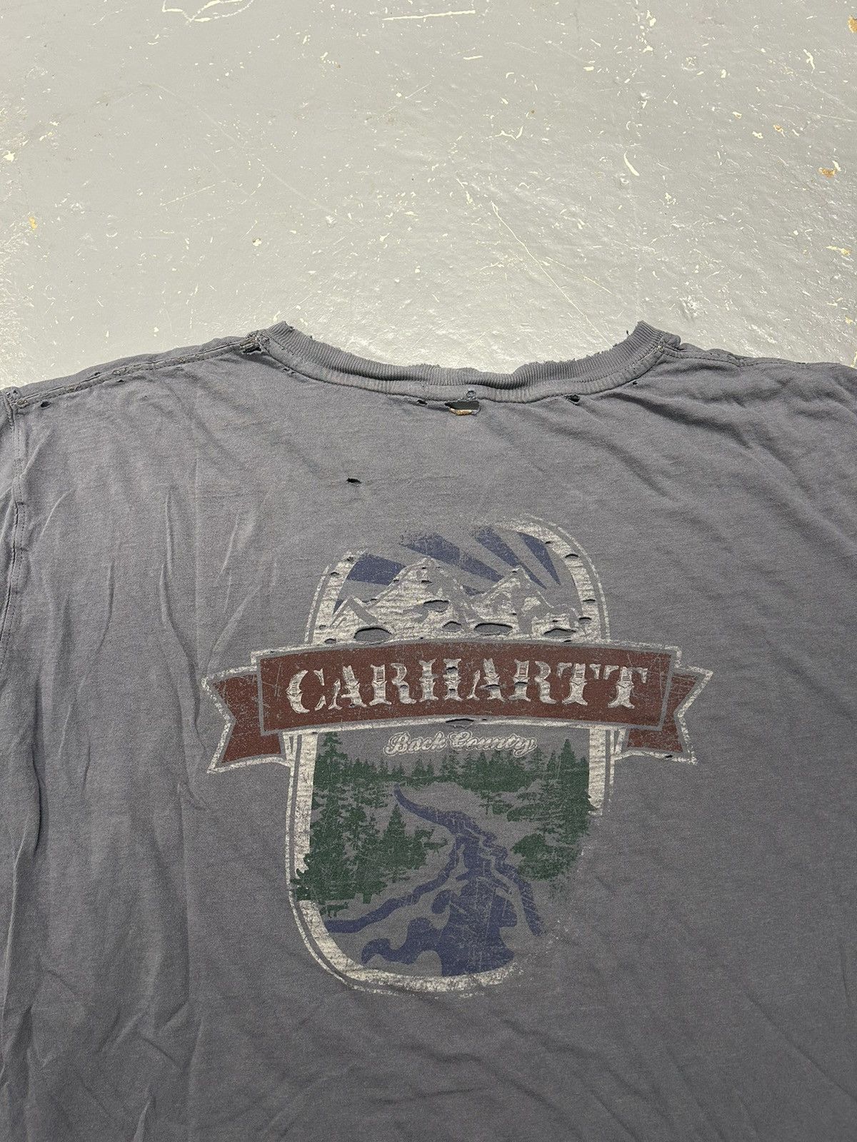 Carhartt × Vintage Crazy Y2K Essential Faded Thrashed Carhartt Graphic T-Shirt Size US XL / EU 56 / 4 - 2 Thumbnail