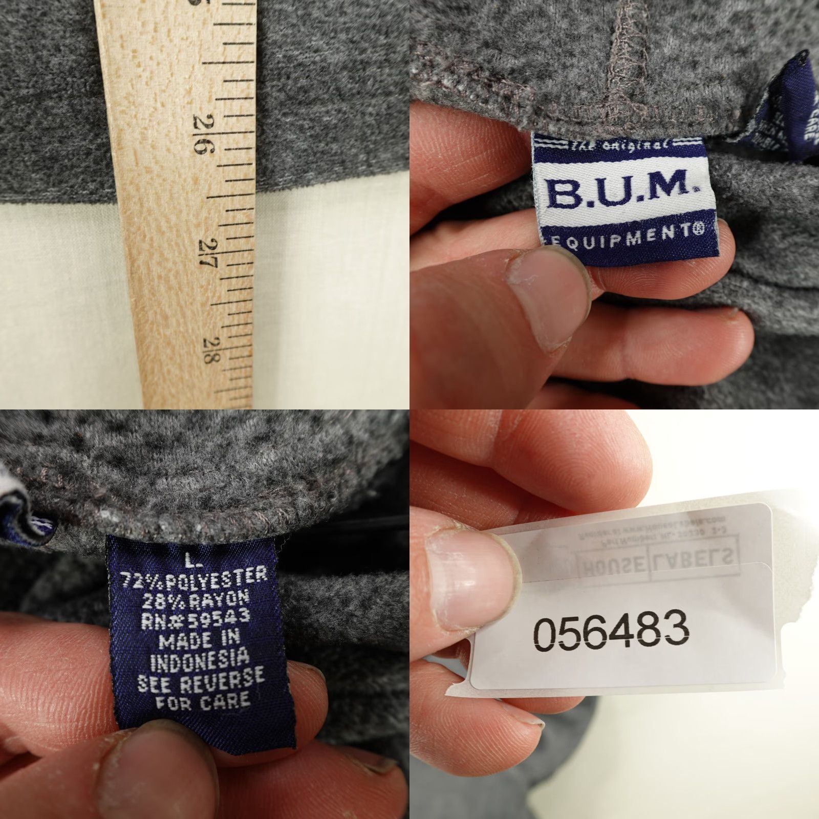 Equipment VINTAGE Bum Equipment Hoodie Mens Large Gray Fleece Pullover Survival Series Y2K Size US L / EU 52-54 / 3 - 8 Thumbnail