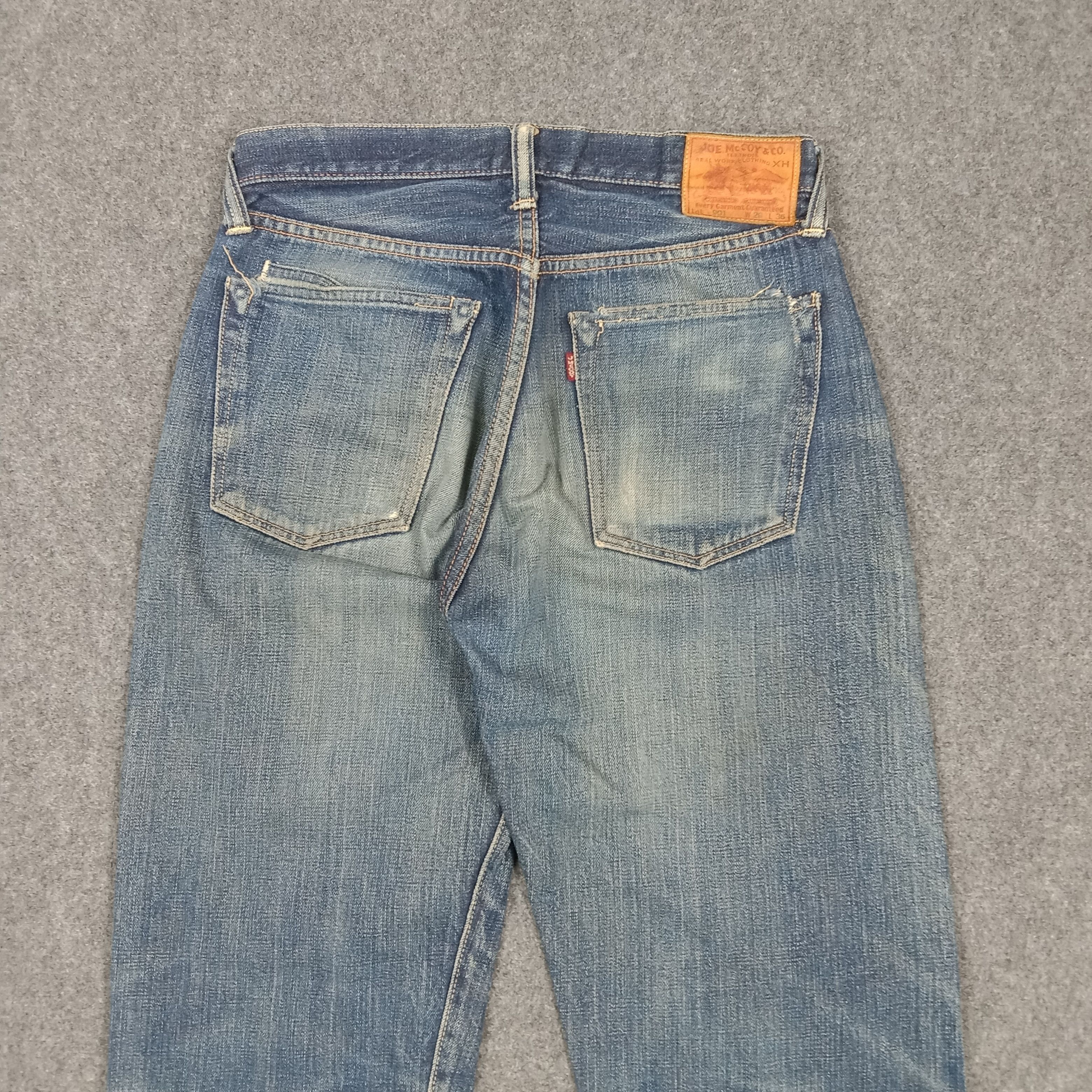 The Real McCoy's Joe McCoy 901 Selvedge Distressed Hem Denim Jeans E1A37 Size US 29 - 5 Thumbnail