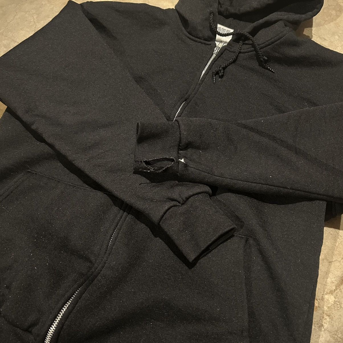 Unsound Rags × Vintage Crazy Vintage 90s Black Thermal Lined Double Face Zip Hoodie Size US L / EU 52-54 / 3 - 4 Thumbnail