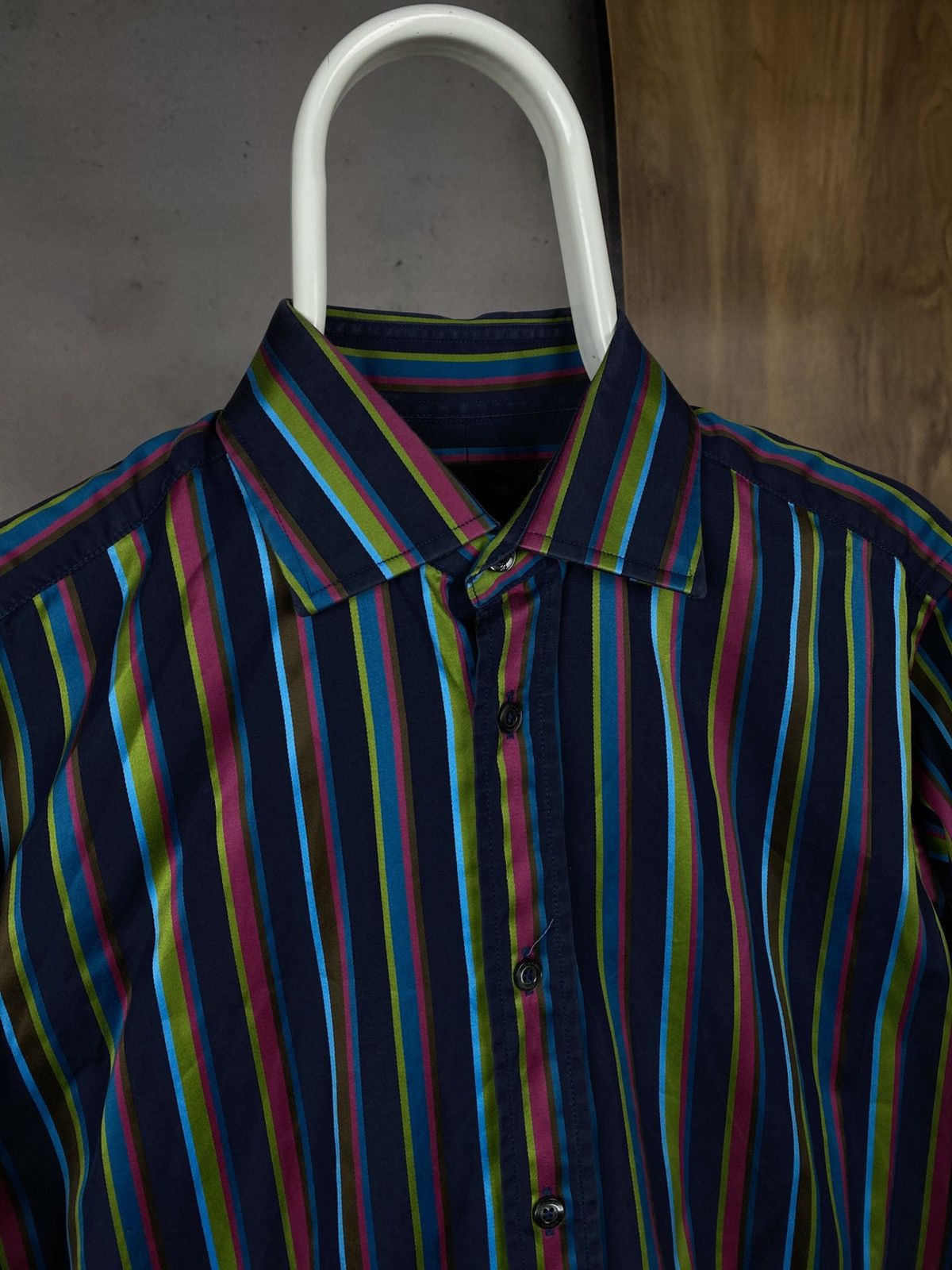 Duchamp 🎠Vintage Shirt Button Up Duchamp London Slim Fit Striped🎠 Size US M / EU 48-50 / 2 - 2 Thumbnail