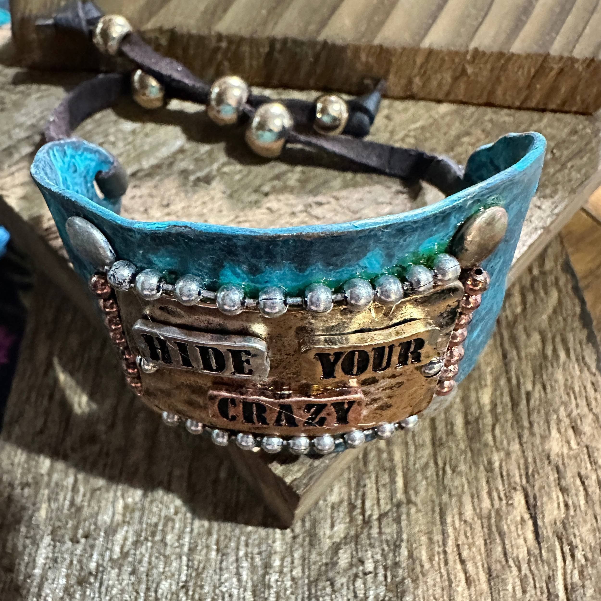 Other Hide Your Crazy Patina Western Bracelet Cuff with Adjustable Size ONE SIZE - 2 Thumbnail