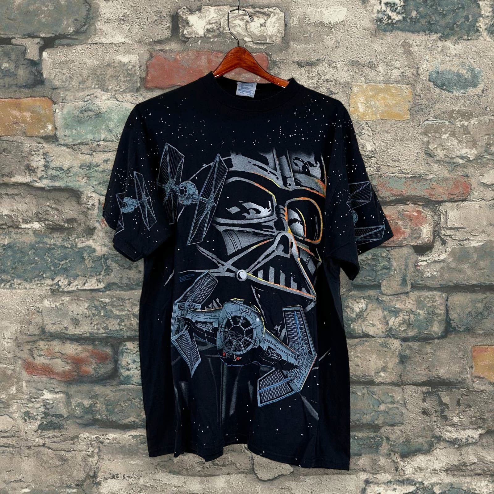 image of Vintage Darth Vader Shirt Aop All Over Print Tultex 90's in Black, Men's (Size XL)