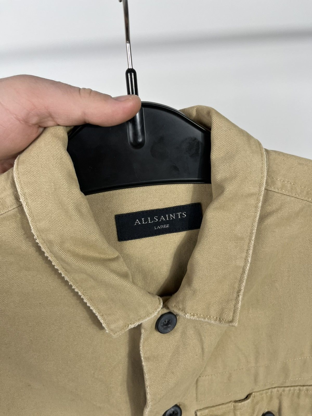 Allsaints AllSaints Khaki Cotton Button Up Overshirt Jacket L Size US L / EU 52-54 / 3 - 4 Thumbnail