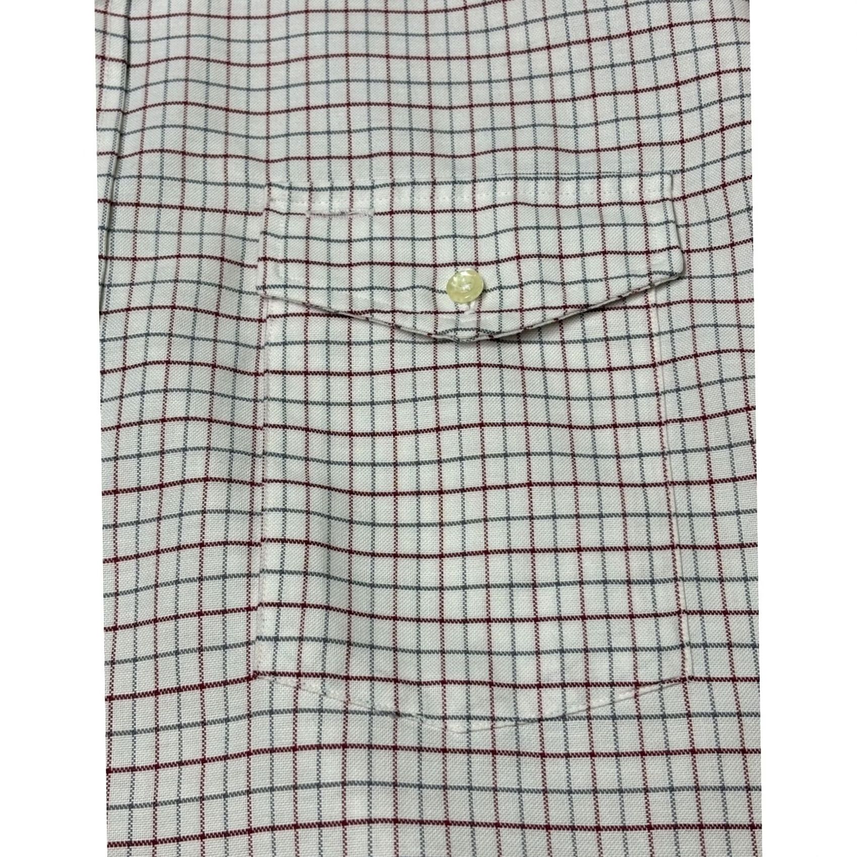 Vintage VINTAGE L.L.Bean Plaid Shirt Button-Down Long Sleeve Dress Shirt Mens 17.5 White Button-Up Comfort Classic Preppy Pocket Easy Care Size 48R - 2 Thumbnail