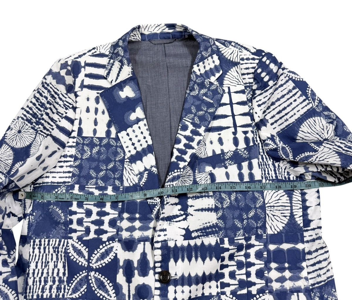 Lands' End Vtg💥Land’s End Shibori Tie Dye Classic Fit Blazer Jacket Size 44R - 16 Thumbnail
