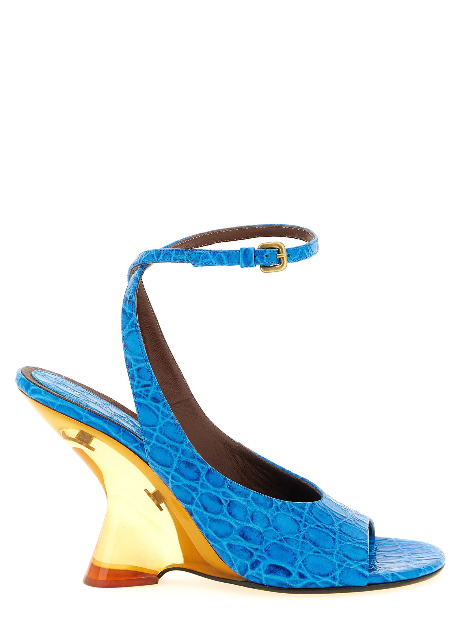 Dries Van Noten Embossed leather sandals Size US 8 / IT 38 - 1 Thumbnail