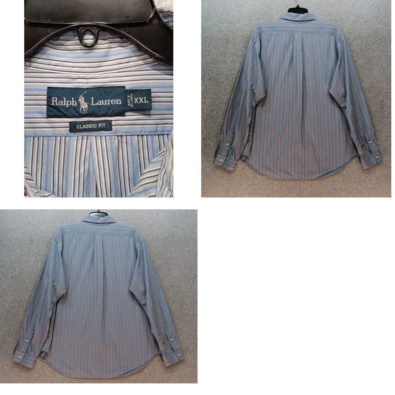 Ralph Lauren Ralph Lauren Button Down Shirt Mens 2XL Blue Stripe Dress Shirt Blue Pony Logo Size 48R - 8 Thumbnail