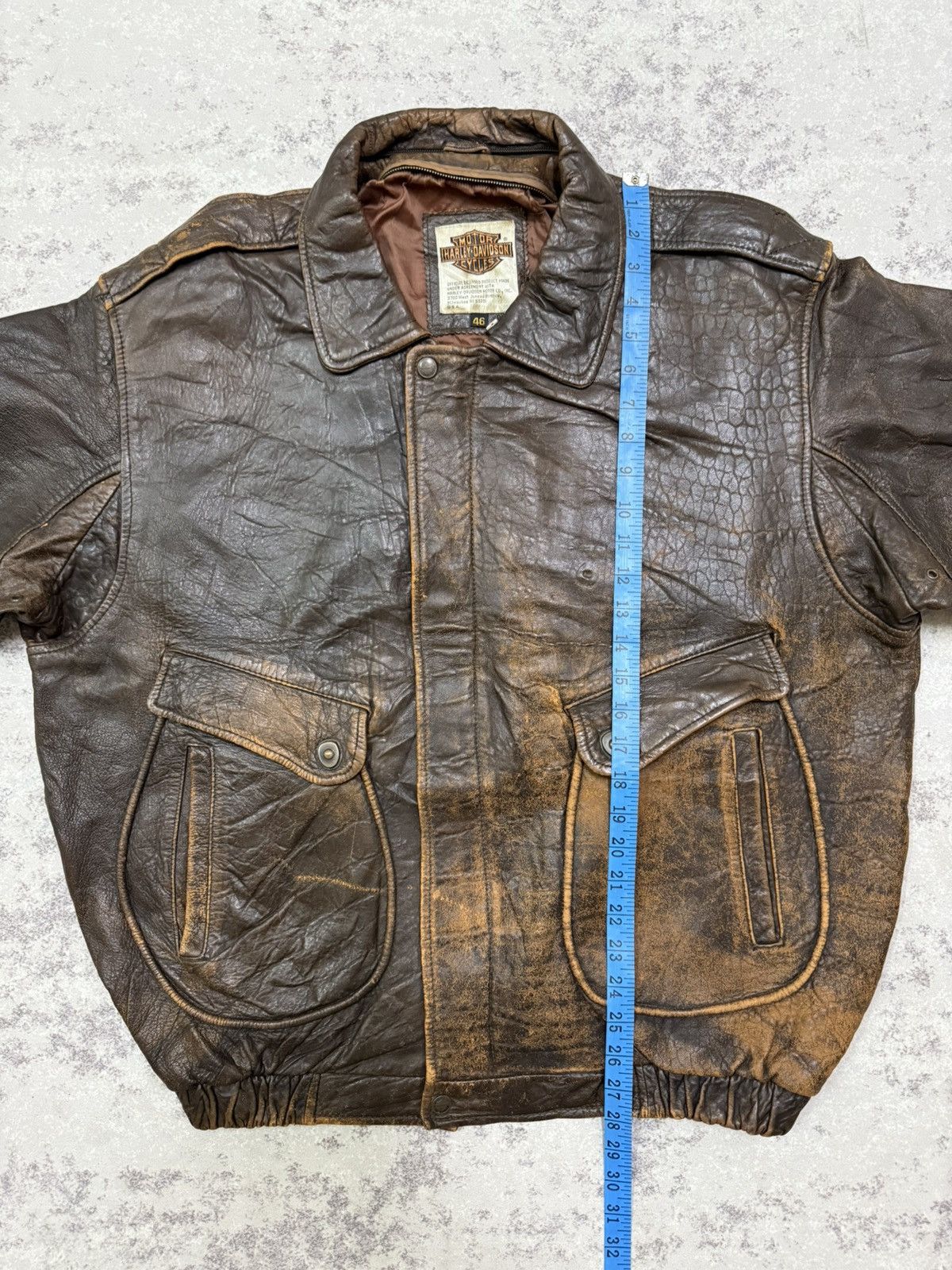 Harley Davidson Vintage Harley Davidson Brown Leather Bomber Jacket Size US XXL / EU 58 / 5 - 22 Thumbnail