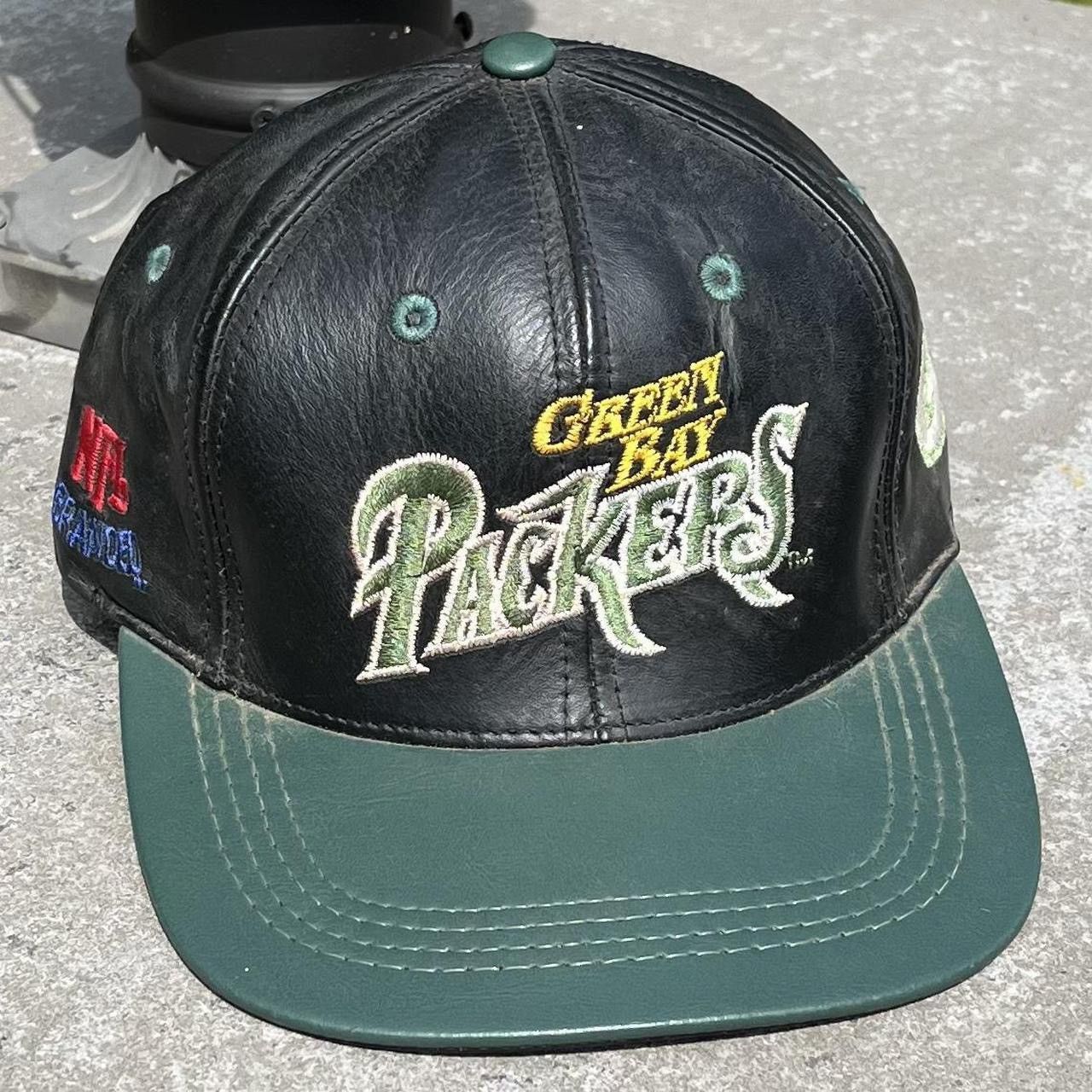 NFL × Vintage Vintage NFL Green Bay Packers Football Leather Hat Size ONE SIZE - 1 Thumbnail