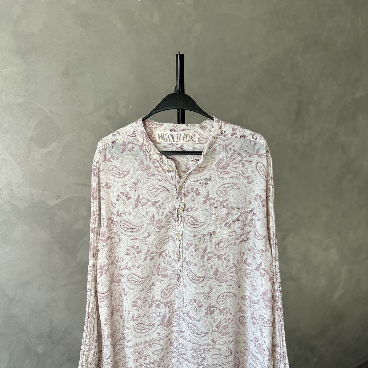 Magnolia Pearl Magnolia Pearl Idgy Blockprint Paisley Shirt/Blouse Size ONE SIZE - 2 Thumbnail