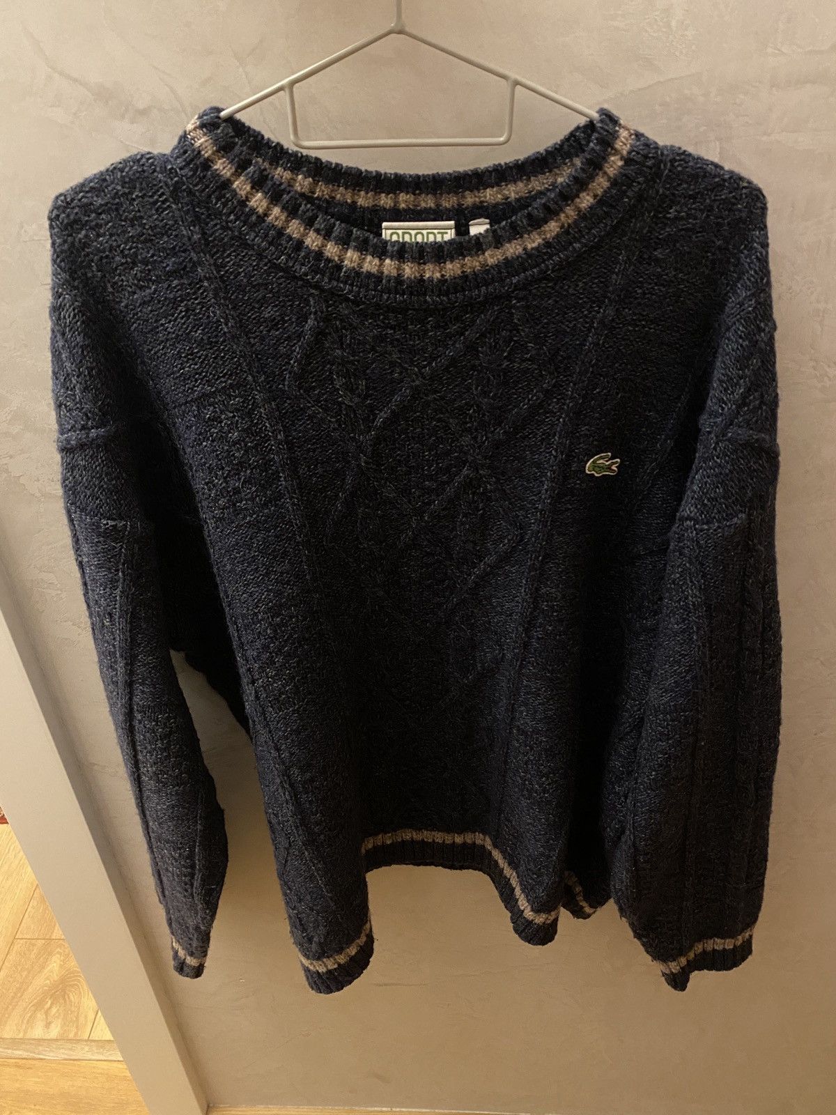 Lacoste × Vintage Vintage cable lacoste ultra rare Knitwear Size US XL / EU 56 / 4 - 1 Thumbnail