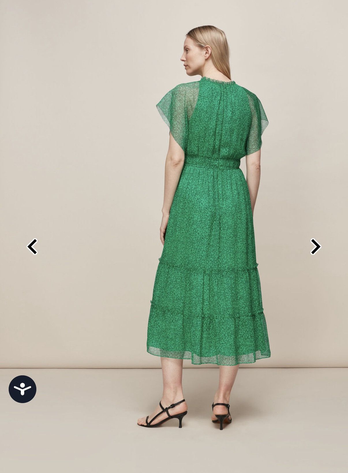 Whistles Whistles Green Sketched Floral Frill tiered Dress 4 Size S / US 4 / IT 40 - 7 Thumbnail