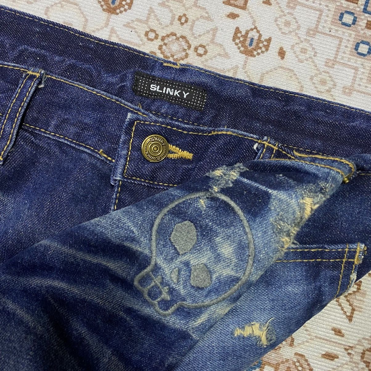 If Six Was Nine × Le Grande Bleu (L.G.B.) 2000s Y2K Slinky Distressed Skull Jeans Size US 30 / EU 46 - 5 Thumbnail