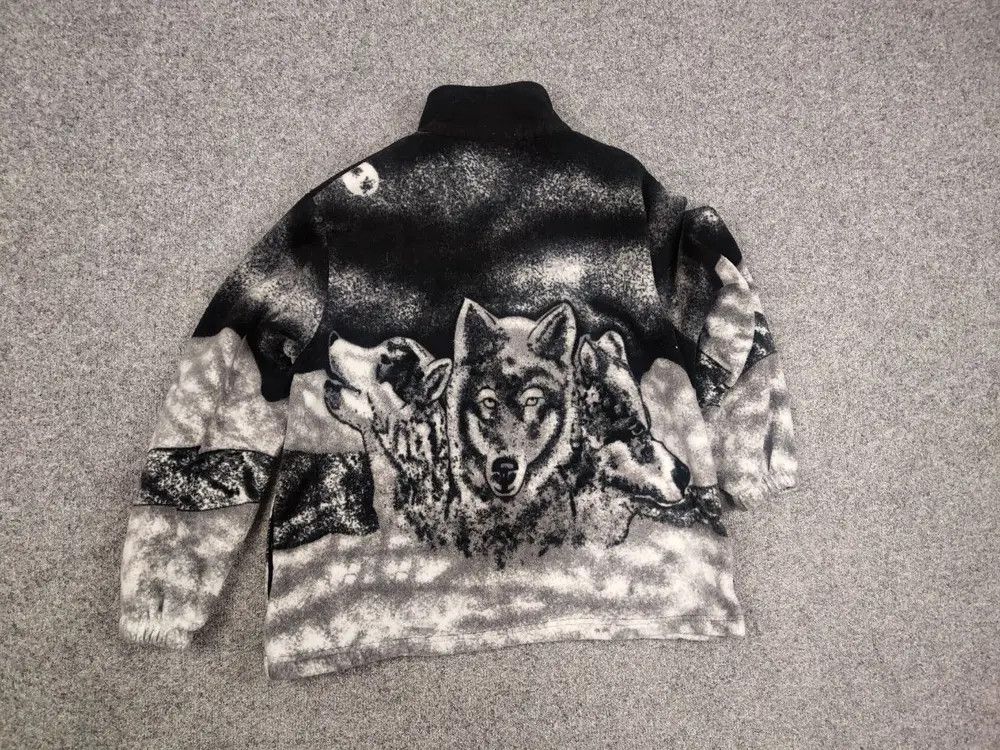 Japanese Brand Vintage Supreme Style Woolf Art Fleece Zip Light Jacket Y2K Size US M / EU 48-50 / 2 - 5 Thumbnail