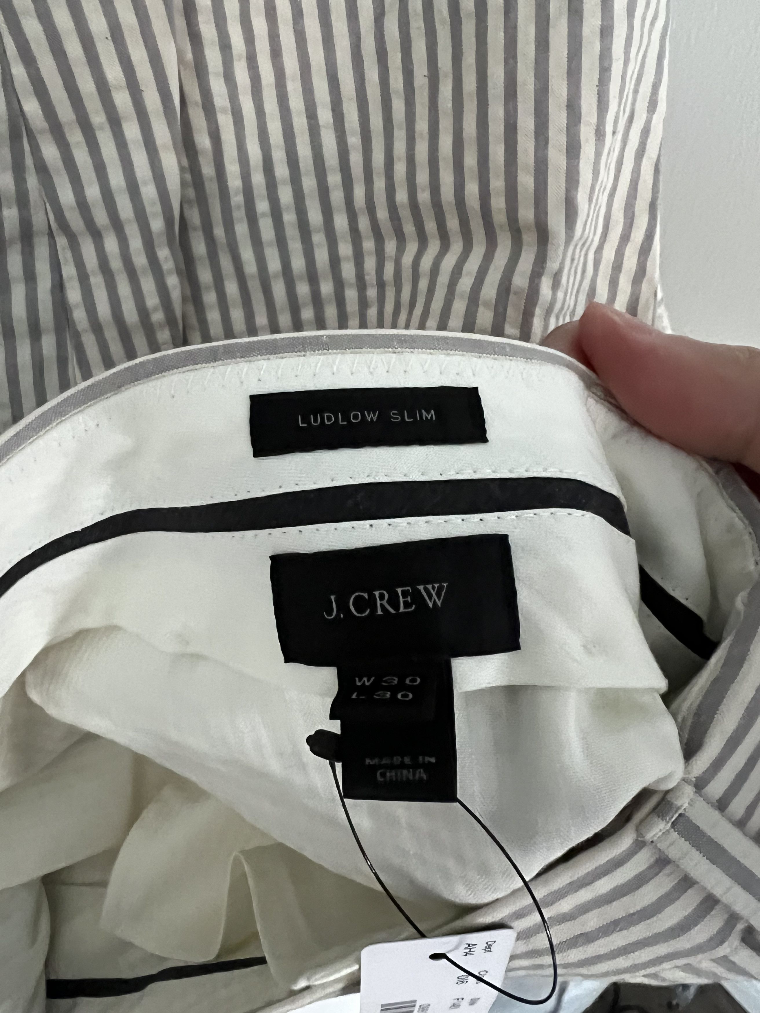 J.Crew Ludlow Seersucker Striped Pants Size US 30 / EU 46 - 4 Thumbnail