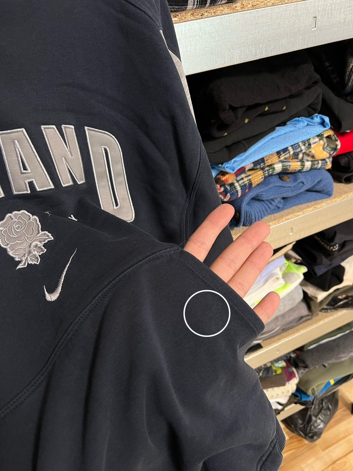 Nike × Vintage Vintage Nike England Rugby Hoodie Retro Y2K Very Rare 90s Size US L / EU 52-54 / 3 - 8 Thumbnail