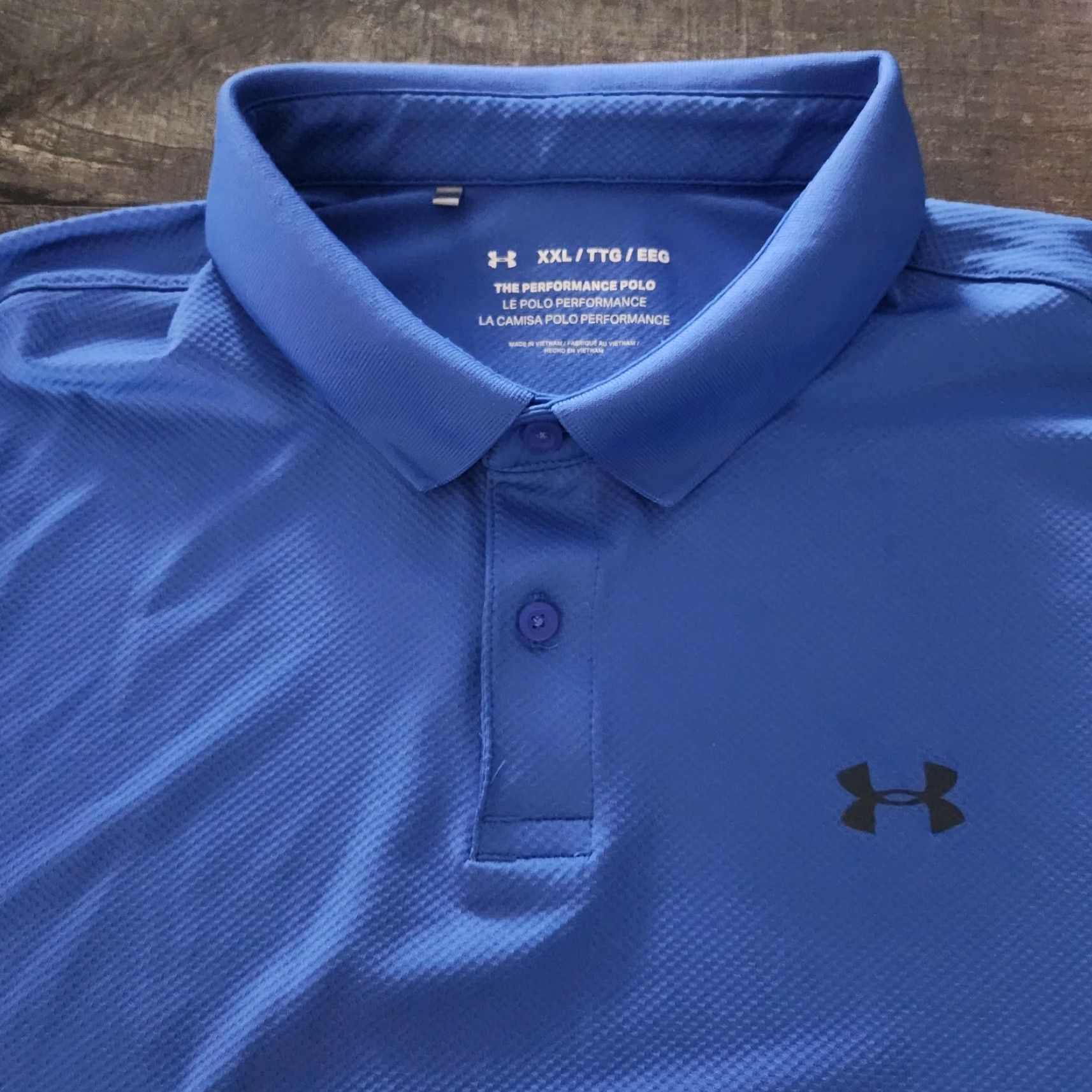 Under Armour Under Armour The Performance Polo Shirt Blue Men's 2XL Polo Golf Outdoors Shirt Short Sleeve Breathable Stretch Heathered Regular Size US XXL / EU 58 / 5 - 3 Thumbnail