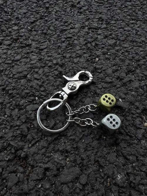 Jewelry Dice black 8 bags Keychain, y2k Keychain, Jeans KeyChain Size ONE SIZE - 3 Thumbnail